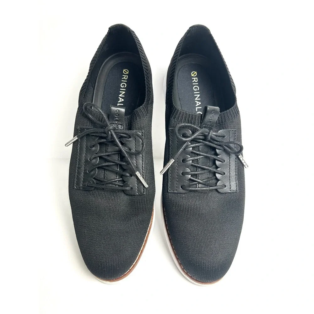 Cole Haan ØriginalGrand‎ Black Knit Oxford Sneaker Shoes - Women's 10.5b